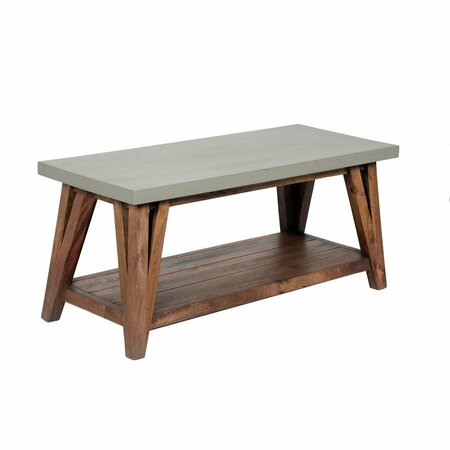 KD OFICINA 40 in. Brookside Wood with Concrete Coating Entryway Bench KD2848063